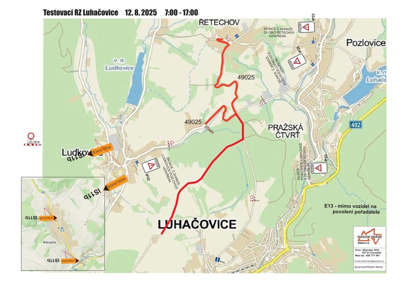 Testovací rychlostní zkouška v rámci 54. ročníku Barum Czech Rally Zlín, Řetechov, Luhačovice Testovací rychlostní zkouška v rámci 54. ročníku Barum Czech Rally Zlín, Řetechov, Luhačovice